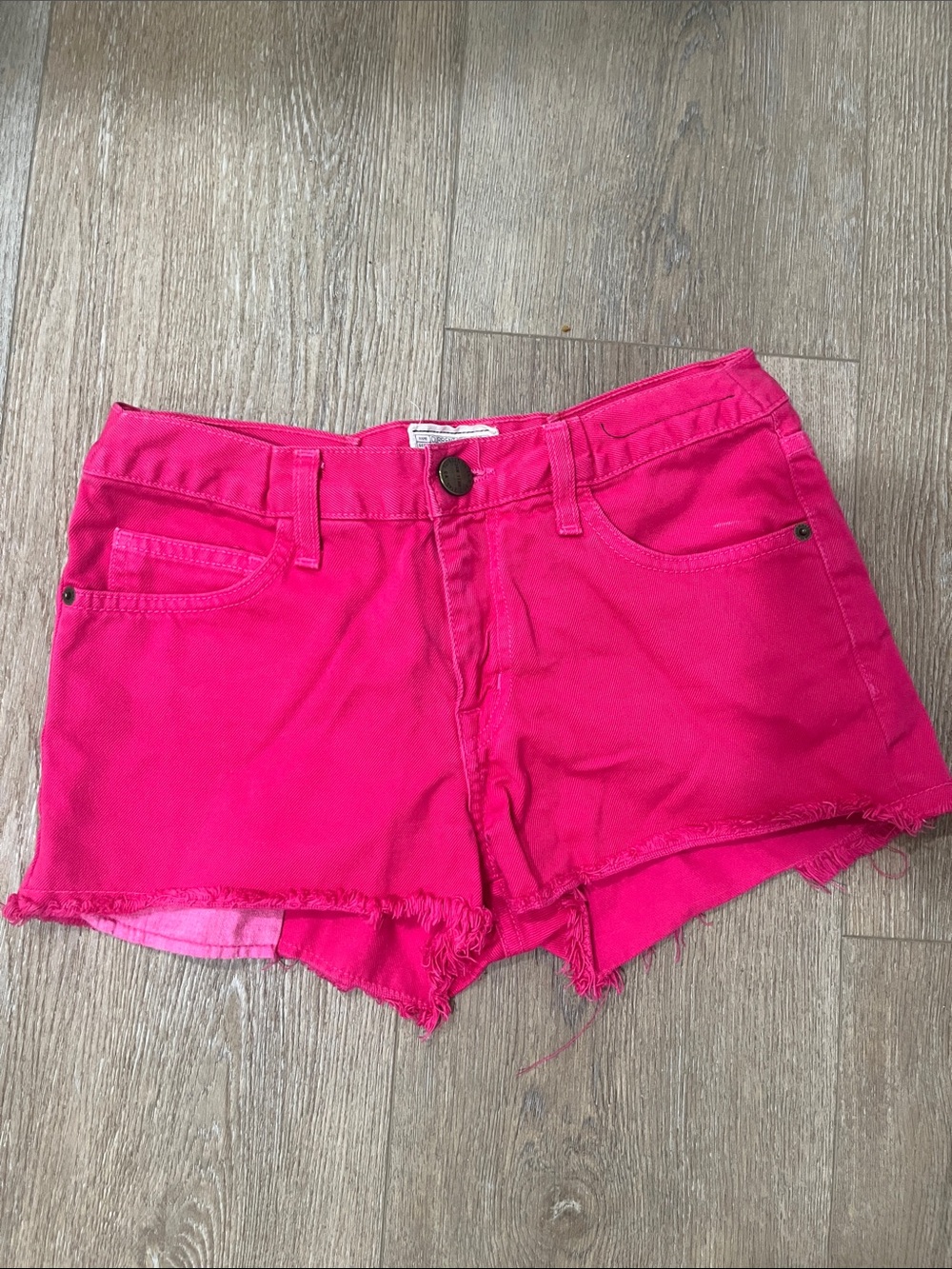 Current/Elliott Bright Hot Pink Cutoff Denim Shorts